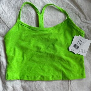 Spacedye Slim Racerback Cropped Tank - Limeade Heather / M / brand new + tags